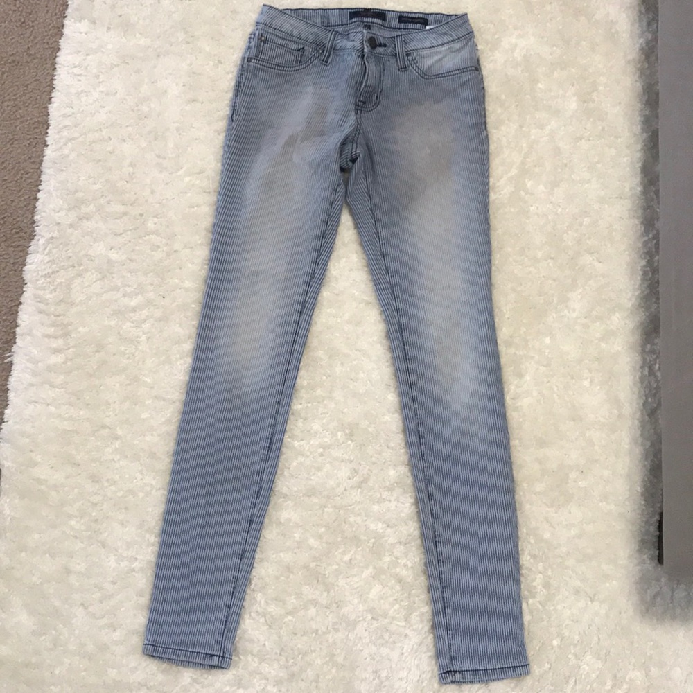 Skinny Jeans. Light blue with stripes.